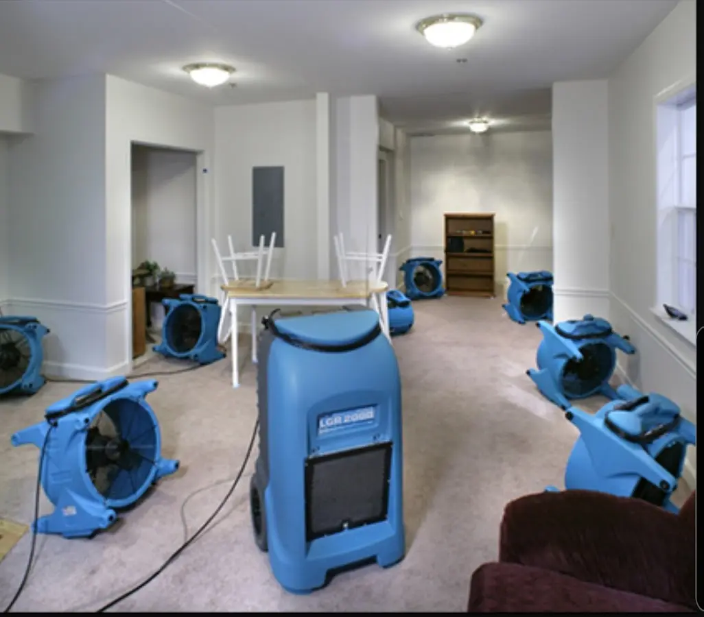 Air movers and dehumidifier setup for Water Extraction & Removal in Harwood Heights