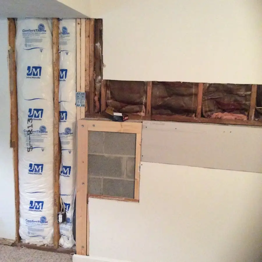 Wall insulation replacement during Basement Flood Cleanup in Harwood Heights